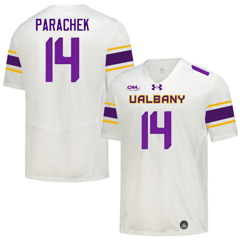 UAlbany Great Danes #14 Colin Parachek College Football Jerseys,Uniforms-White